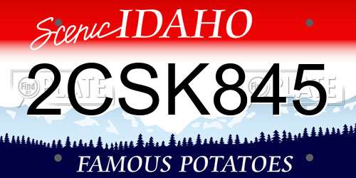 2CSK845 Idaho License Plate