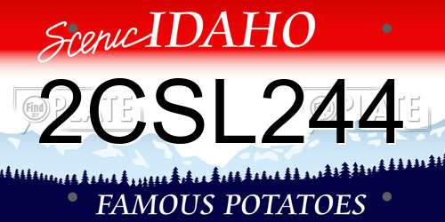 2CSL244 Idaho License Plate