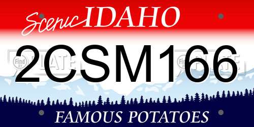 2CSM166 Idaho License Plate