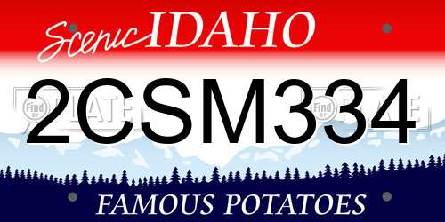 2CSM334 Idaho License Plate