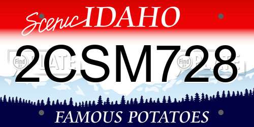 2CSM728 Idaho License Plate