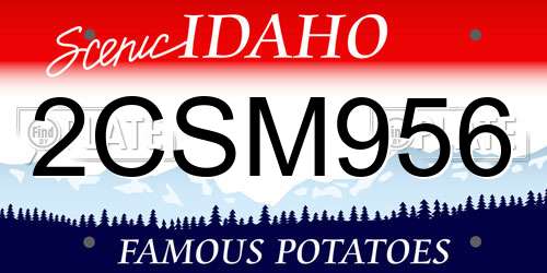2CSM956 Idaho License Plate