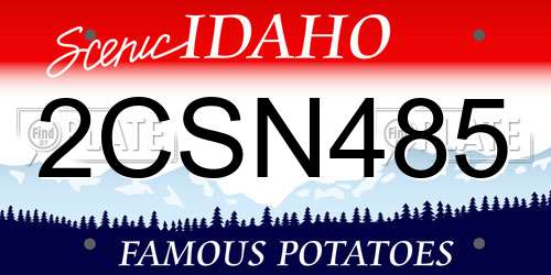 2CSN485 Idaho License Plate