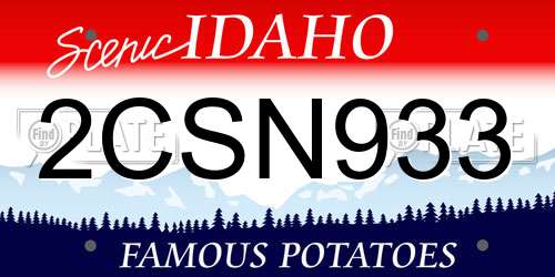 2CSN933 Idaho License Plate