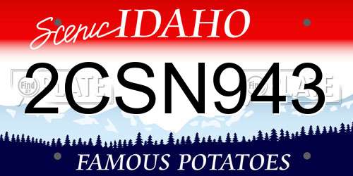 2CSN943 Idaho License Plate