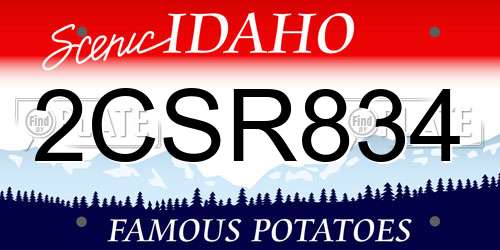 2CSR834 Idaho License Plate
