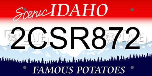 2CSR872 Idaho License Plate