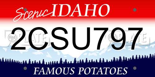 2CSU797 Idaho License Plate