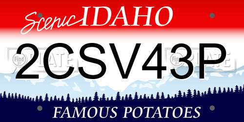 2CSV43P Idaho License Plate