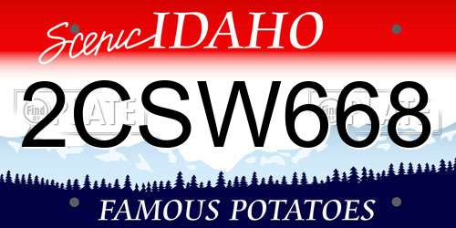 2CSW668 Idaho License Plate