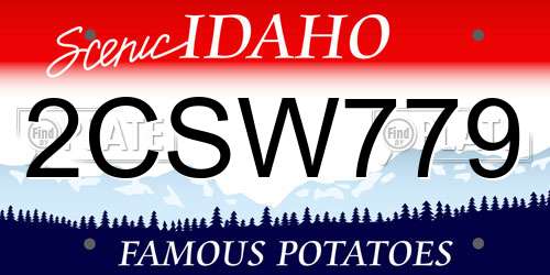 2CSW779 Idaho License Plate