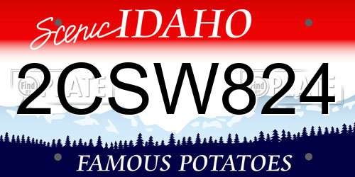2CSW824 Idaho License Plate