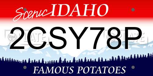 2CSY78P Idaho License Plate