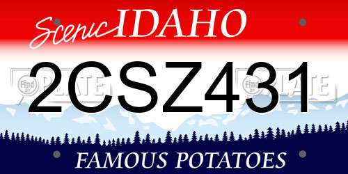 2CSZ431 Idaho License Plate