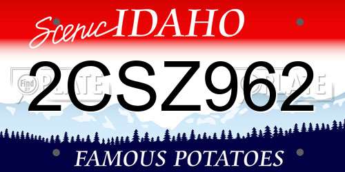 2CSZ962 Idaho License Plate