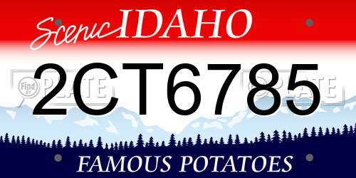 2CT6785 Idaho License Plate