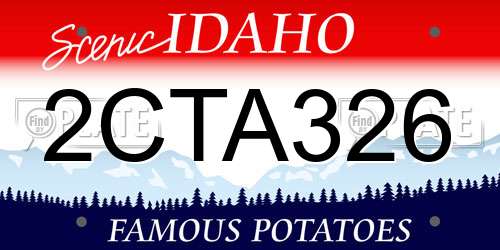 2CTA326 Idaho License Plate