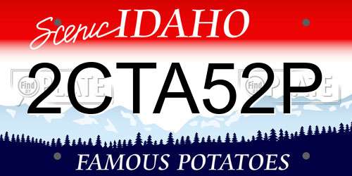 2CTA52P Idaho License Plate