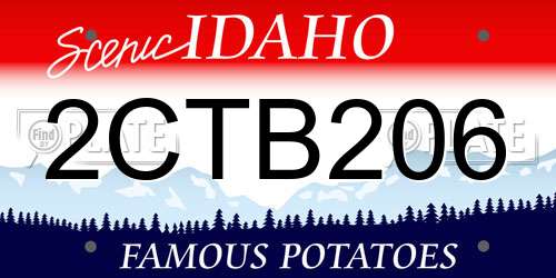 2CTB206 Idaho License Plate
