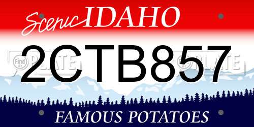 2CTB857 Idaho License Plate