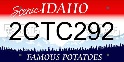 2CTC292 Idaho License Plate