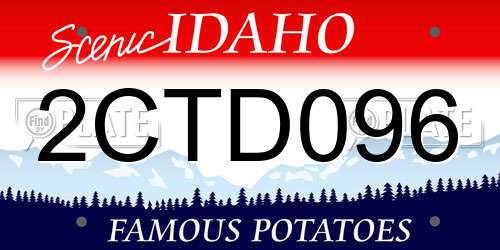 2CTD096 Idaho License Plate