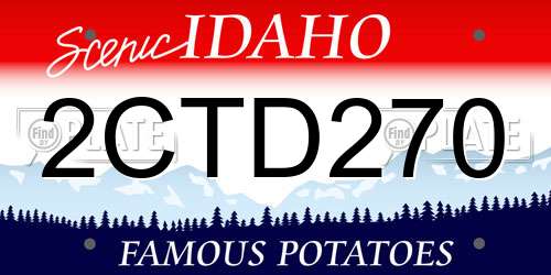 2CTD270 Idaho License Plate
