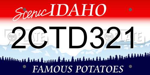 2CTD321 Idaho License Plate