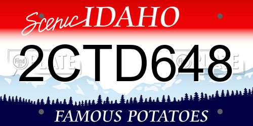 2CTD648 Idaho License Plate