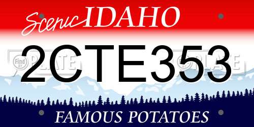 2CTE353 Idaho License Plate