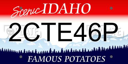 2CTE46P Idaho License Plate