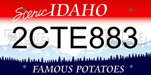 2CTE883 Idaho License Plate