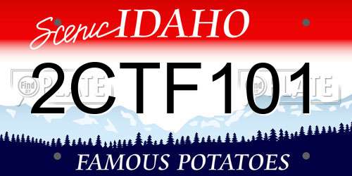 2CTF101 Idaho License Plate