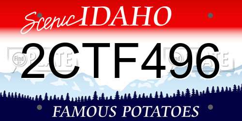 2CTF496 Idaho License Plate
