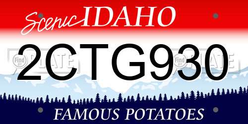 2CTG930 Idaho License Plate