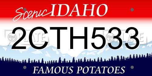 2CTH533 Idaho License Plate