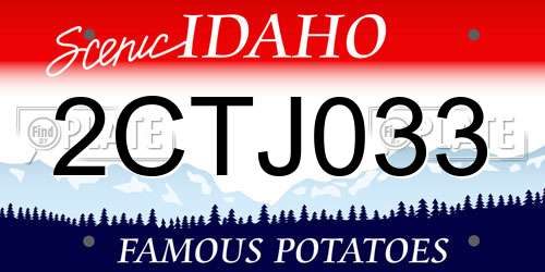 2CTJ033 Idaho License Plate