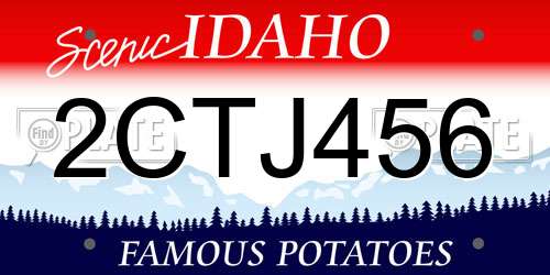 2CTJ456 Idaho License Plate