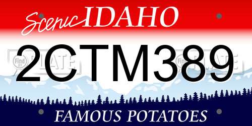 2CTM389 Idaho License Plate