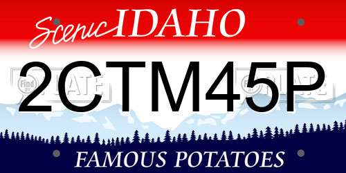 2CTM45P Idaho License Plate
