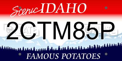 2CTM85P Idaho License Plate