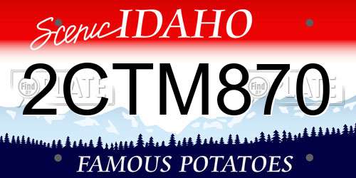 2CTM870 Idaho License Plate