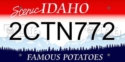 2CTN772 Idaho License Plate