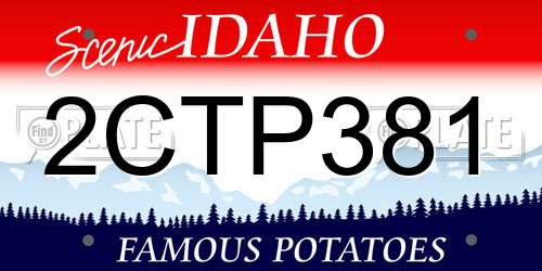 2CTP381 Idaho License Plate