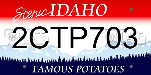 2CTP703 Idaho License Plate