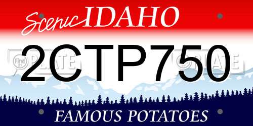 2CTP750 Idaho License Plate
