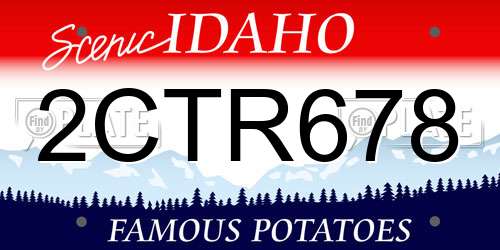 2CTR678 Idaho License Plate