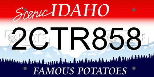 2CTR858 Idaho License Plate