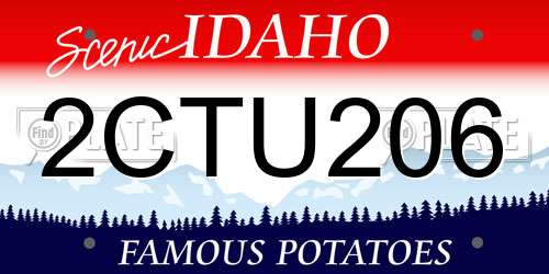 2CTU206 Idaho License Plate