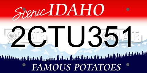 2CTU351 Idaho License Plate